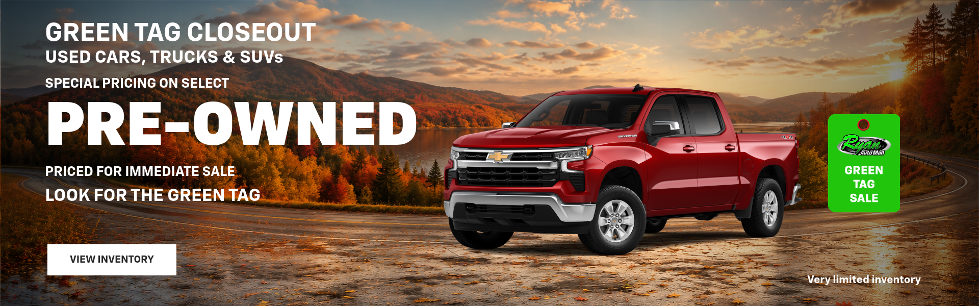Ryan Auto Mall’s Used Green Tag Closeout Inventory