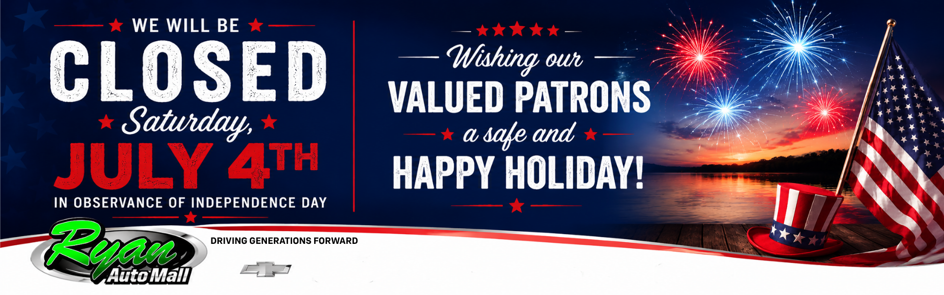 Ryan Auto Mall's July 4th Hours