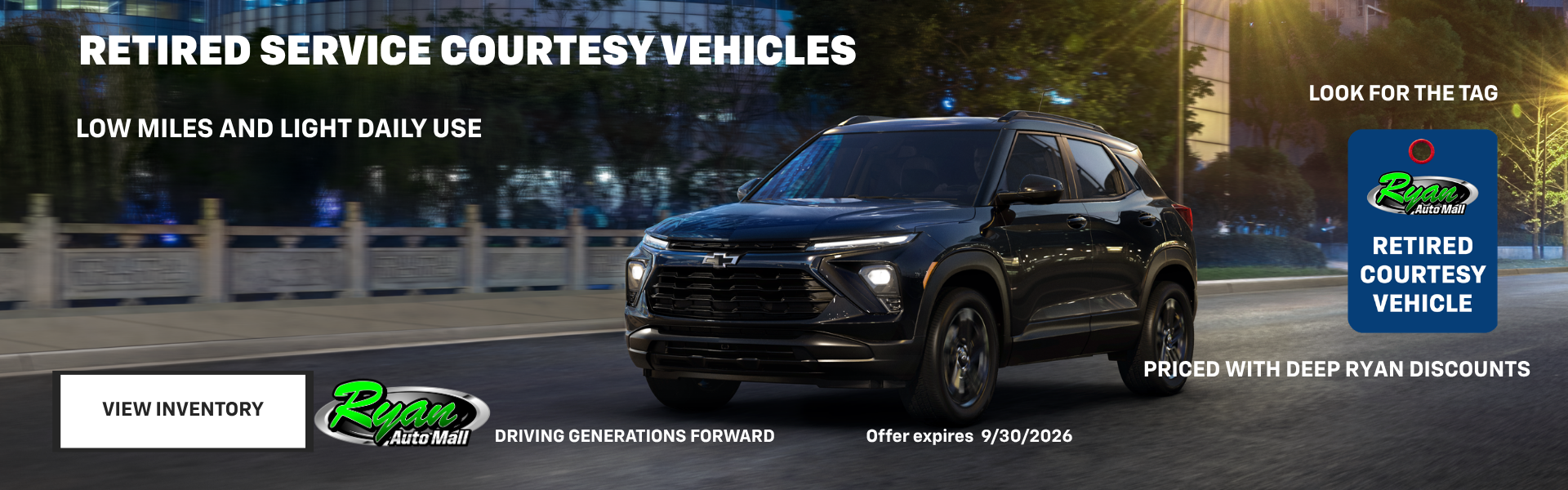 Ryan Auto Mall’s Retired Service Vehicle Inventory