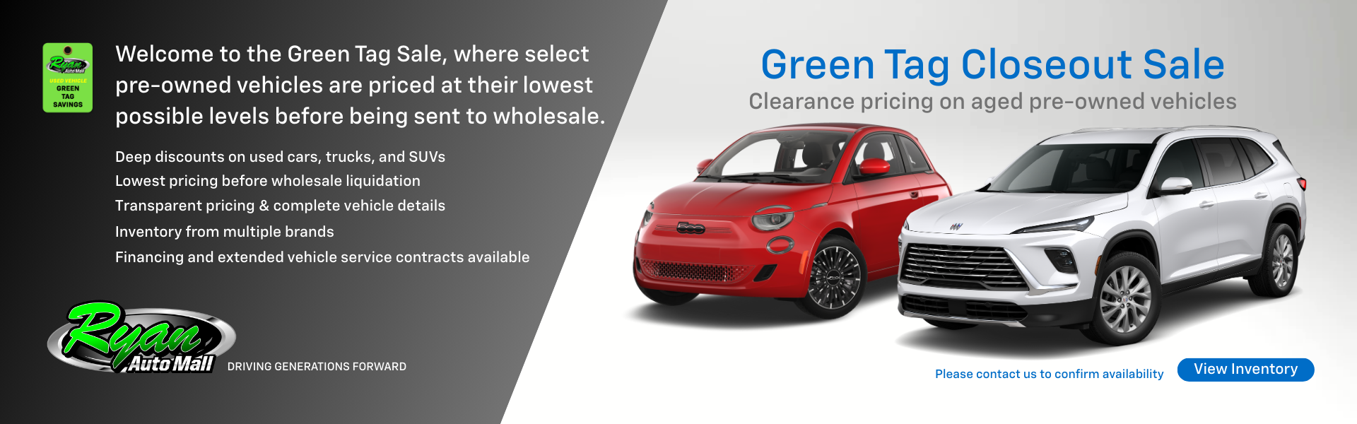 Green Tag Closeout Sale